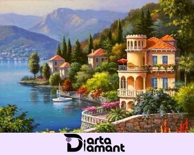 ECO Goblen de diamante casă lângă malul mării