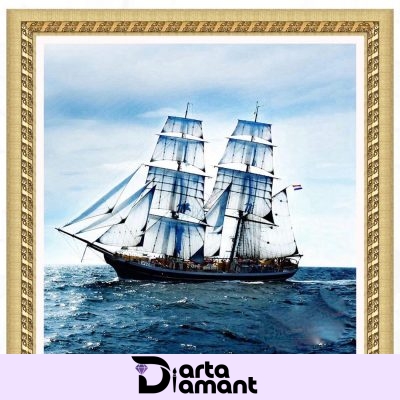 ECO Goblen de diamante corabie plutitoare în mare albastră